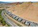 Aerial view of houses along a road by mountain at 92 Kimberlite Dr, Henderson, NV 89011