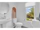 Modern powder room with a single sink and toilet at 92 Kimberlite Dr, Henderson, NV 89011