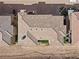 Modern home's roof and backyard; aerial perspective at 1319 Red Baron Ln, Boulder City, NV 89005