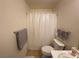 Clean bathroom with shower/tub combo and gray towels at 2036 Mesquite Ln # 303, Laughlin, NV 89029