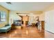 Main bedroom with fireplace and hardwood floors at 6917 Snow Finch St, North Las Vegas, NV 89084