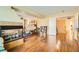 Main bedroom features a fireplace and hardwood floors at 6917 Snow Finch St, North Las Vegas, NV 89084