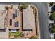 Aerial view of two homes with solar panels and backyard at 7611 Phoenix Peak St, Las Vegas, NV 89166