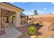 Landscaped backyard with patio, gazebo, and walkway at 2134 Dillons Cove Dr, Laughlin, NV 89029
