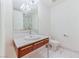 Modern bathroom with single vanity, marble countertop, and toilet at 4471 Dean Martin Dr # 507, Las Vegas, NV 89103
