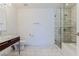 Modern bathroom with marble tile and walk-in shower at 4471 Dean Martin Dr # 507, Las Vegas, NV 89103