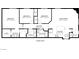 Three-bedroom, two-bathroom floor plan featuring a spacious living room and kitchen at 5100 Jordan Frey St # 203, Las Vegas, NV 89130