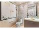 Powder room with unique sink and tile design at 9101 Alta Dr # 505, Las Vegas, NV 89145