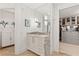 Spa-like bathroom with marble vanity and large closet at 9101 Alta Dr # 505, Las Vegas, NV 89145