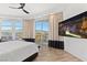 Bright bedroom with city views and modern decor at 9101 Alta Dr # 505, Las Vegas, NV 89145