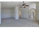 Large main bedroom with carpet and ceiling fan at 9893 Cove Haven Ct, Las Vegas, NV 89178