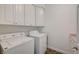 Bright laundry room with washer, dryer, and cabinets at 1964 Westwind Rd, Las Vegas, NV 89146