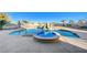 Inviting pool and spa area with rock waterfall feature at 1964 Westwind Rd, Las Vegas, NV 89146
