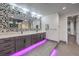 Spa-like bathroom with double vanity, custom tile, and LED lighting at 5423 San Florentine Ave, Las Vegas, NV 89141