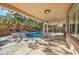 Covered patio overlooking the pool and spa at 5423 San Florentine Ave, Las Vegas, NV 89141