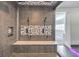 Spa-like shower with multiple shower heads and mosaic tile at 5423 San Florentine Ave, Las Vegas, NV 89141