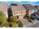Aerial view of a two-story house with solar panels and a driveway at 5956 Lambert Bridge Ave, Las Vegas, NV 89139