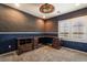 Home office features built-in desk and window with shutters at 5956 Lambert Bridge Ave, Las Vegas, NV 89139