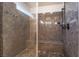 Spacious shower with built-in seat and glass enclosure at 5956 Lambert Bridge Ave, Las Vegas, NV 89139