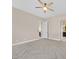 Spacious bedroom with herringbone floors and ceiling fan at 6160 Lautman Ridge Ct, Las Vegas, NV 89141