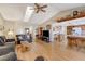 Bright living room with hardwood floors, vaulted ceiling and fireplace at 6466 Scotch Pine Cir, Las Vegas, NV 89146