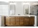 Modern bathroom with double vanity and hexagon tile flooring at 5533 Green Willow St, Las Vegas, NV 89130