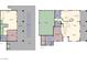 Two-story floor plan showing a pool, large living areas and primary bedroom suite at 888 Ironwood Dr, Mesquite, NV 89027