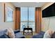 Sitting area with city views, plush chairs and TV at 135 E Harmon Ave # 2721, Las Vegas, NV 89109