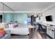 Modern bedroom with large bed and kitchenette at 4381 W Flamingo Rd # 3309, Las Vegas, NV 89103