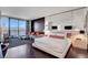 Spacious bedroom with city views and large bed at 4381 W Flamingo Rd # 3309, Las Vegas, NV 89103