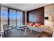Living area with stunning city views and sectional sofa at 4381 W Flamingo Rd # 3309, Las Vegas, NV 89103