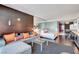 Modern living room with sectional sofa, coffee table, and city view at 4381 W Flamingo Rd # 3309, Las Vegas, NV 89103