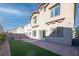 Artificial turf and paved backyard with house view at 487 Via Renata, Henderson, NV 89044