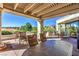 Relaxing patio area with outdoor furniture and mountain view at 11000 Mckendrec Ct, Las Vegas, NV 89134