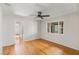 Bright bedroom with hardwood floors and ceiling fan at 1200 Cashman Dr, Las Vegas, NV 89102