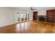 Spacious living room with hardwood floors and fireplace at 1200 Cashman Dr, Las Vegas, NV 89102