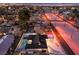 Elevated view of house, pool, and city landscape at 3517 Spencer St, Las Vegas, NV 89169