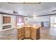 Large kitchen island with wood cabinets and drawers at 875 Cooper St, Overton, NV 89040