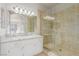 Bathroom with granite vanity, large shower, and modern light fixtures at 9000 Las Vegas Blvd # 1016, Las Vegas, NV 89123