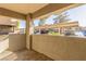 Covered patio with views of the parking area and trees at 9000 Las Vegas Blvd # 1016, Las Vegas, NV 89123