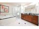 Bathroom with soaking tub, walk-in shower, and double vanity at 135 E Harmon Ave # 3416, Las Vegas, NV 89109