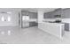 Modern kitchen with gray cabinets and white quartz countertops at 2140 Upland Ave, Pahrump, NV 89048