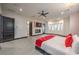 Bright bedroom with a king-size bed and modern fireplace at 282 E Maulding Ave, Las Vegas, NV 89123