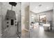 Modern bathroom with walk-in shower and city views at 2824 Queens Courtyard Dr, Las Vegas, NV 89109