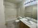 Bathroom features a single sink vanity and tub shower combo at 4355 Sunrise Shores Ave, North Las Vegas, NV 89031