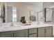 Double vanity bathroom with a modern aesthetic at 639 Morbucks Ln # 1044, Henderson, NV 89011