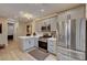 Modern kitchen with stainless steel appliances and gray cabinets at 178 Uccello Dr, Las Vegas, NV 89138