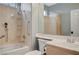 Clean bathroom with shower/tub combo and updated fixtures at 2009 Fern Hill Ct, Henderson, NV 89052