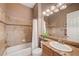 Clean bathroom with tub/shower combo and updated vanity at 2428 Granada Bluff Ct, Las Vegas, NV 89135