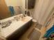 Bathroom with single sink vanity and shower/tub combo at 4111 Sanderling Cir # 354, Las Vegas, NV 89103